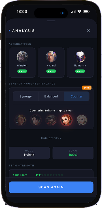 OverHelper counter analysis focused on enemy Brigitte